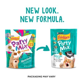 Purina Friskies Party Mix Meow Luau Crunch Adult Cat Treats - (7) 6 Oz. Pouches