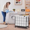 Laundry Hamper with Heavy Duty Caster Wheels; 3 Sections Clothes