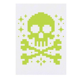 'Pixel Skull' Temporary Tattoo - Water Resistant, Skin-Safe, Non-Toxic Transfer (TO00070719)