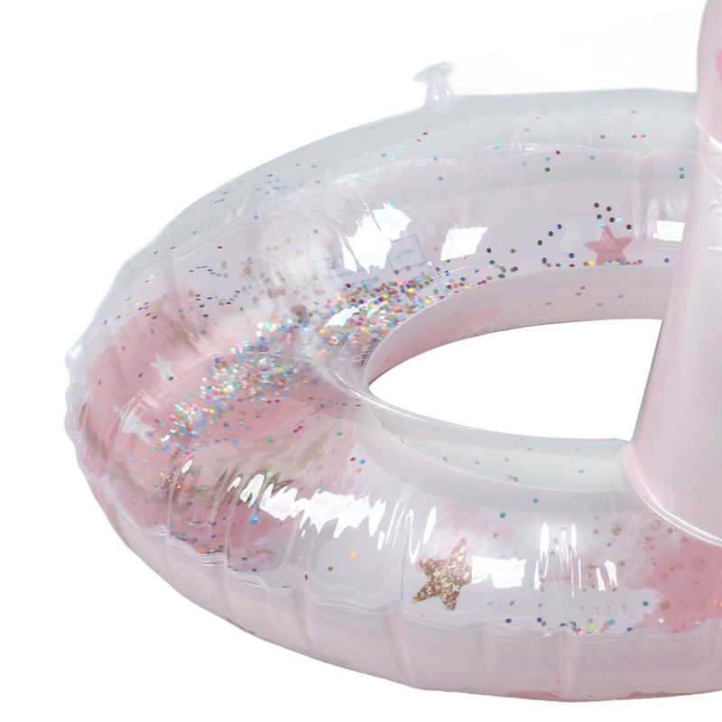 Inflatable Swimming Ring with Sequins Thickened PVC Kids Pool Float