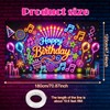 Qpout Neon Birthday Backdrop Glow in the Dark Party Banner