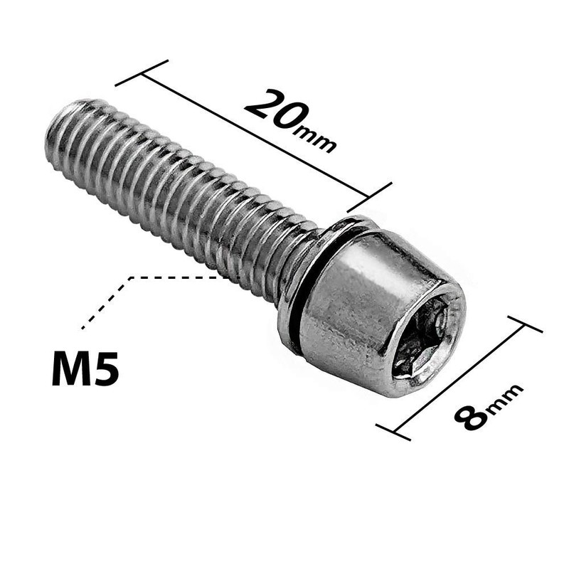 Onipax M5x20mm Bike Hex Socket Thread Stainless Steel Screws with