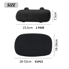 USHXVG 1 Pair of Armrest Pads, 1 Piece of Corn Pattern Head Pillowcase, Seat Armrest Cushion, Comfortable Armrest Cushion, Elbow Cushion, Suitable for Office Chairs, Gaming Chairs