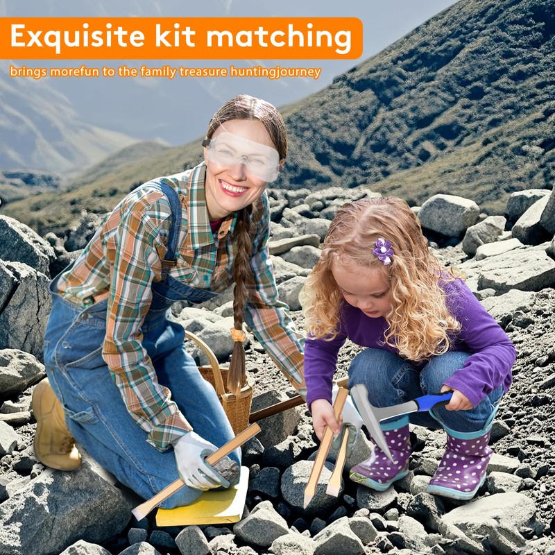 17 PCS Geology Rock Hammer Kit, 32oz Rock Pick Hammer,