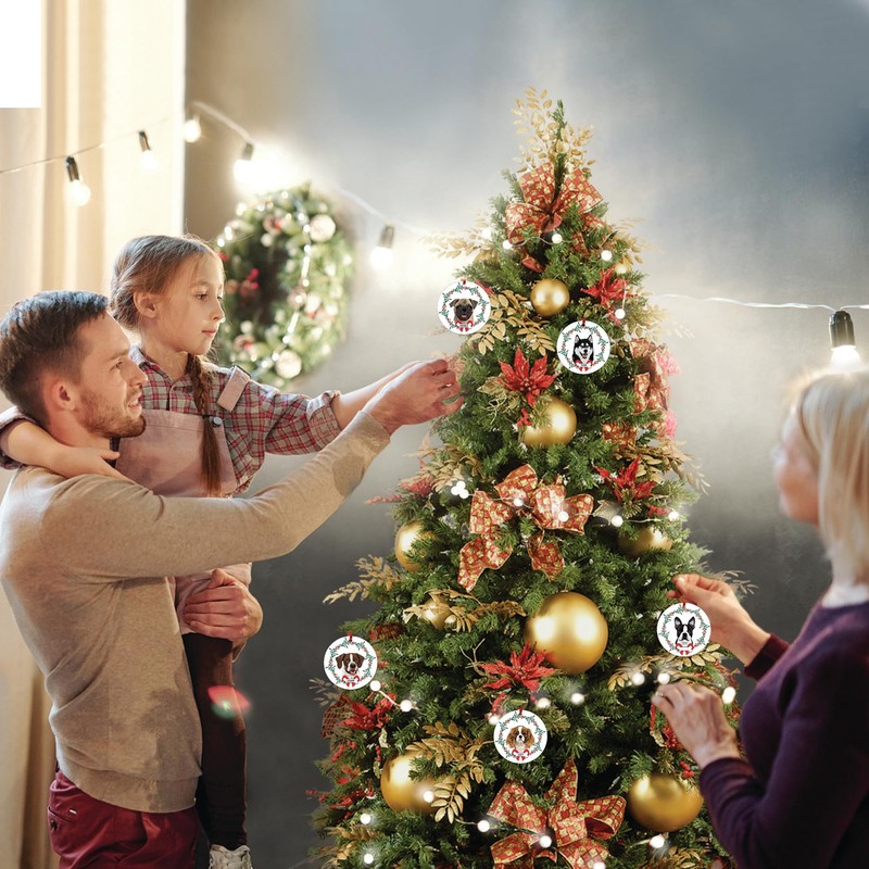 Boston Terrier Christmas Ornament, Boston Terrier Dog Lover Gift, Tree