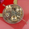 SATVIK 8 Inch Brass Puja Thali 7 Pc Set with