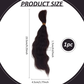 PH PandaHall Doll Hair Wig Mohair Hair Wefts Long Curly Hair Fake Dolls Hair Black Figurine Wigs Faux Hair Extensions Replacement Wig for Doll Making Arts Supplies DIY Doll Hair Crafts 23cm Long