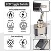 ecocstm 3 PCS LED Lighted Rocker Toggle Switch, 12V SPST