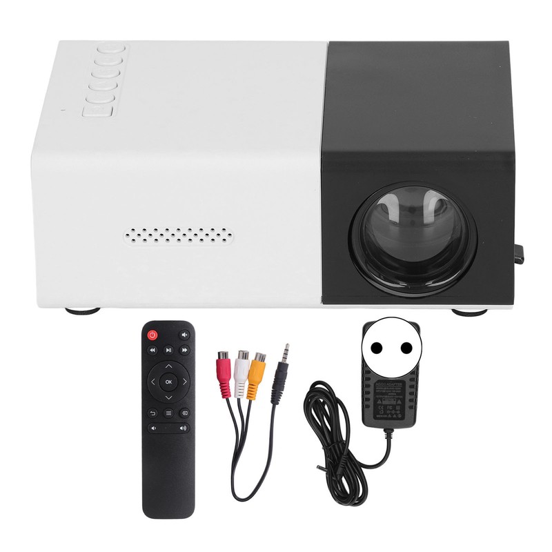 Mini Projector Built in Speakers Diffuse Reflection Imaging Black 1080P