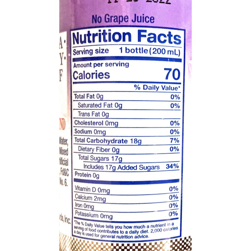 Shirakiku Grape Flavor Carbonated Ramune Dink 6.76 Fl Oz(6 Bottle)