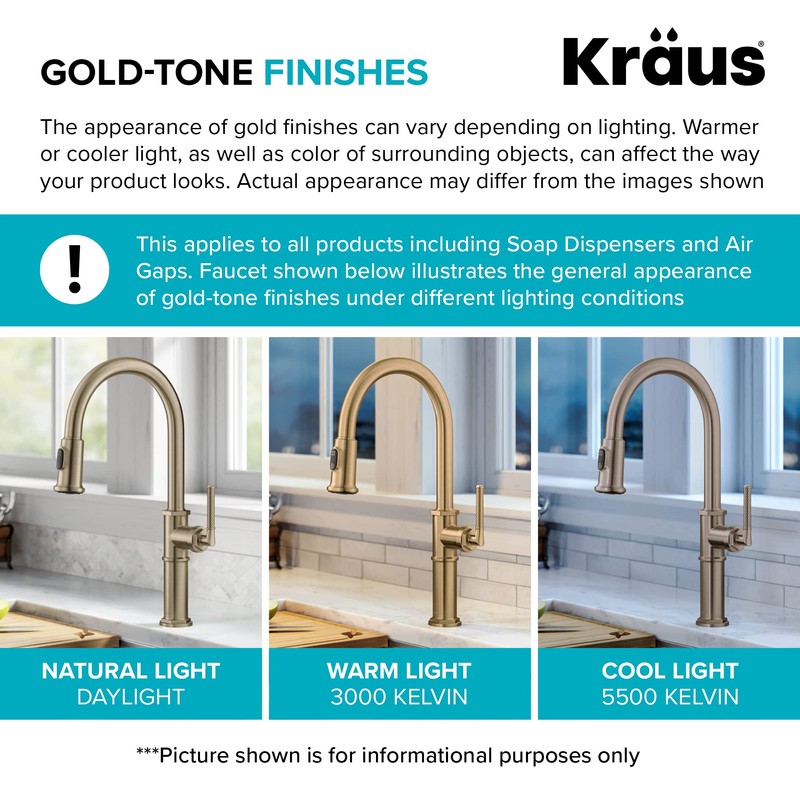KRAUS Bathroom Sink Pop-Up Drain Assembly in Brushed Gold for