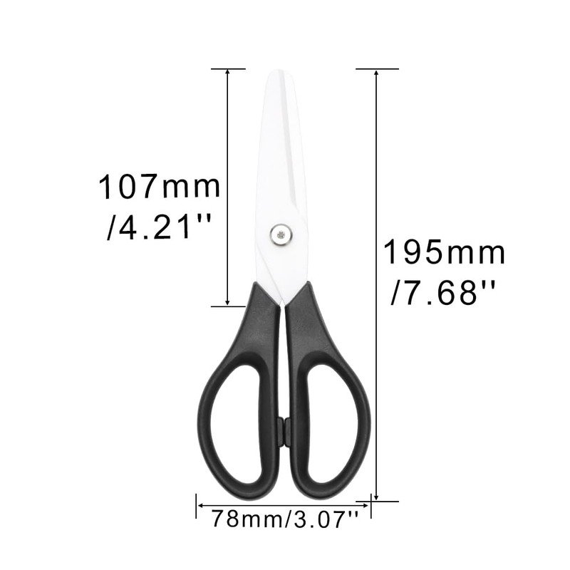 Ceramic Kitchen Scissors 8" Ceramic Blade Scissors White Sharp Blade