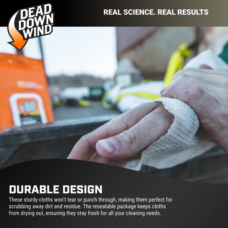 DEAD DOWN WIND Durable Wash Cloth W/Snap Lid Closure (25Ct)