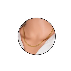 Eigso 3MM Gold Herringbone 14K Necklace for Women Men Stainless Steel Gorgeous Choker Necklaces for Woman Man