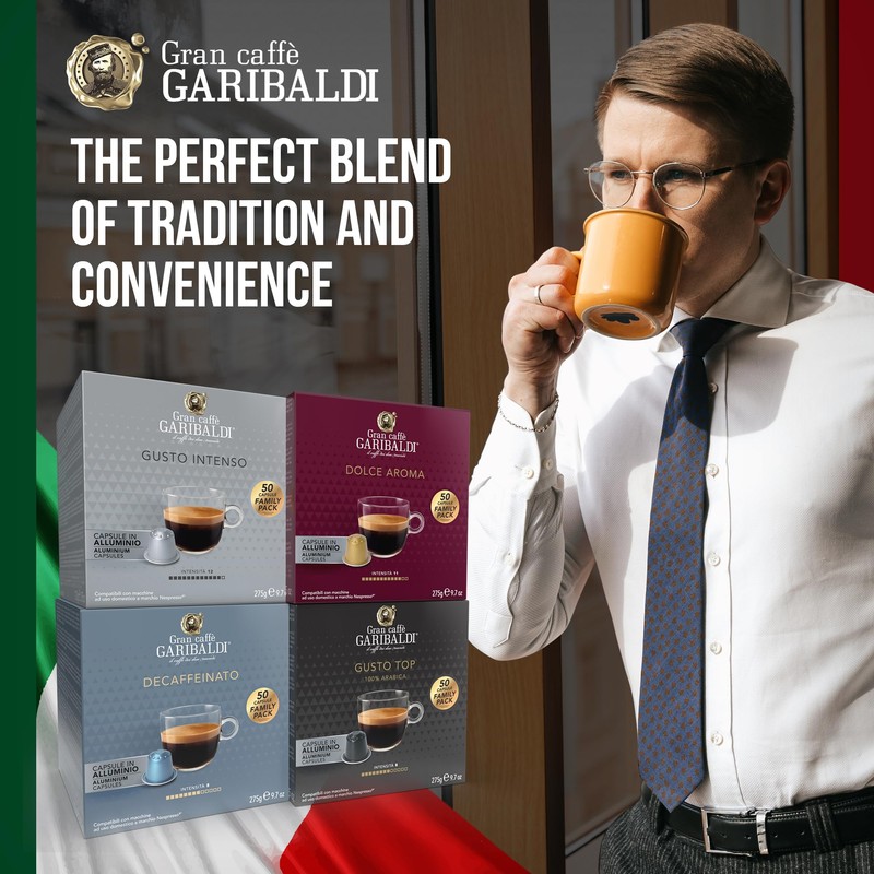 Gran Caffè Garibaldi Espresso Pods, Italian Roasted Coffee, Compatible Nespresso