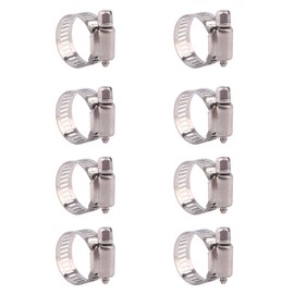 Hose Band, Stainless Steel Band, Hose Clamp, SUS304 Stainless Steel, Adjustable, Strong Fixing, 8 Pieces, 0.6 - 1.0 inches (16 - 25 mm)