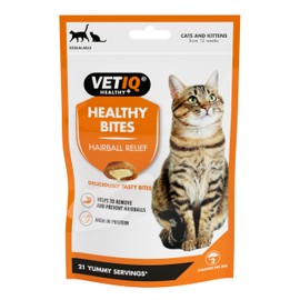 VETIQ Healthy Bites Hairball Relief Treats for Cats & Kittens 12+ Weeks, Help's Prevent & Remove Hairballs, High in Protein, 65 g (Pack of 8)