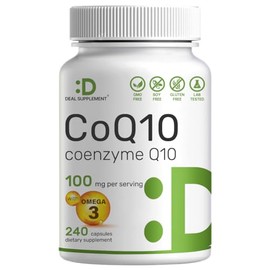 DEAL SUPPLEMENT- CoQ10 100mg, 240 Cpsulas  con Omega 3 cido Graso 100mg  Biodisponible Coenzima Q10 Suplementos                                       