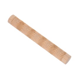CoCud Wood Clay Roller, 6" Length, Beech Wood Wave Texture Non-Stick Clear Texture No Handle Embossed Rolling Pin - (Applications: for Clay Baking Fondant DIY)