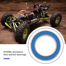 Micro Traders 10PCS 6700RS Deep Groove Ball Bearings Double Rubber Seal Bearings Carbon Steel Compatible with Stampede 4x4 RC Models Off-Road Racing 10x15x4mm