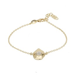 Vanbelle 18K Gold Plated Contemporary Jewelry Abstract Design Bracelet with Cubic Zirconia Stones for Women