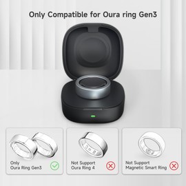 Vodi Mosa Wireless Charger Case Compatible with Oura Ring Gen3 Heritage/Horizon Small Portable Travel Charging Box for Smart Ring, Size 9