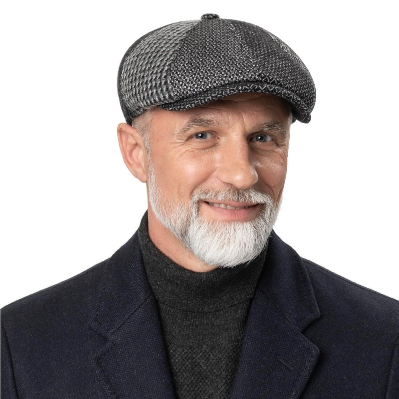 LIERYS Ventano Patchwork Flat Cap - Stylish Peaked Cap -