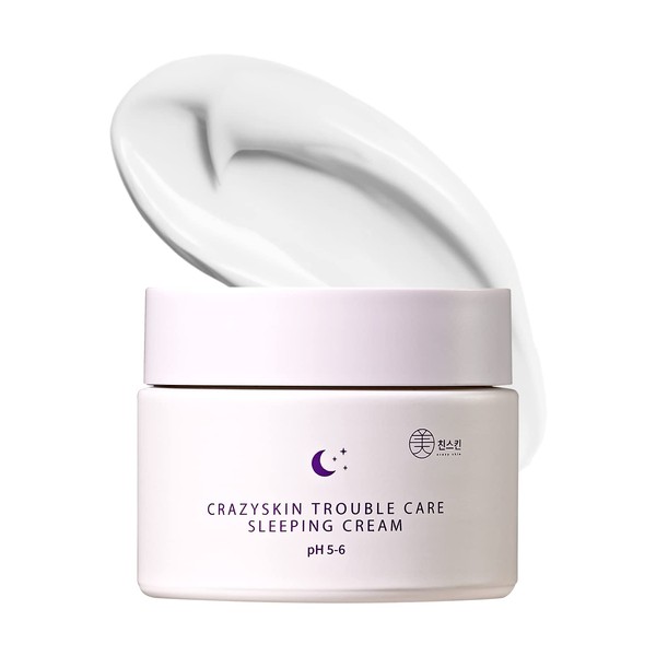 [CRAZY SKIN] Skin Repair Trouble Care Sleeping Cream 1.76oz | Deep Moisturizing pH level 5.5 overnight cream | Moisturizer for acne prone skin | Korean skin care | night mask recovery care