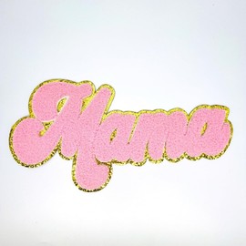10 inch Mama Chenille Letter Patches, Iron on Letters for Clothing, Iron on Patches for Hats, Stick on Letters for Bags，Patches for Backpacks, Patches for Jeans. (Pink)