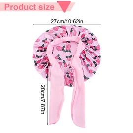 LuLiyLdJ Pink Silk Bonnet for Sleeping, Silk Bonnet, Satin Hair Cap, Sleep Cap, Silk, Hair Cap for Night, pink