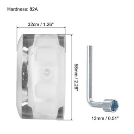 PATIKIL Pack of 8 Roller Skates with Bearings Luminous Replacement for Double Row 32 x 58 mm White