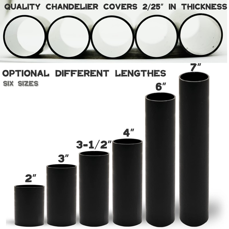 GooChan 2 3 4 6 7 Inch Black Plastic Candle