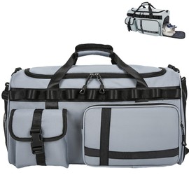 AUNGKWANG Sports Bag, Travel Bag, Large 65L Sports Bags with Shoe Compartment & Wet Compartment, Large Women's Men's Gym Bag for Travel, Camping, Sports, Fitness, cyan, Sports bag