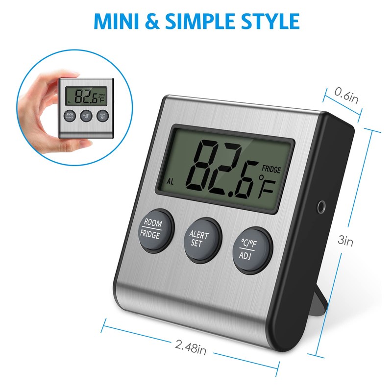 Upgraded Refrigerator Thermometer, Freezer Thermometer with High & Low Temperature