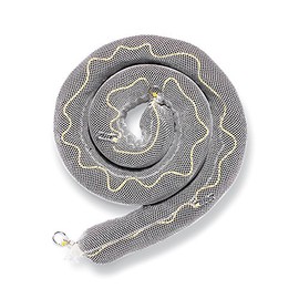 New Pig Dark Oil-Only Absorbent Boom, 6 Gal Absorbency, 5" Dia x 10' L, Confine & Absorb Oil and Fuel Spills, Black/White (4 Booms), BOM412