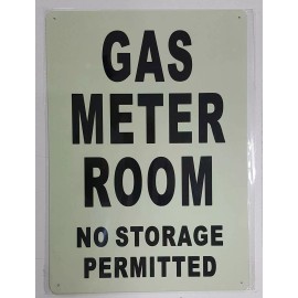 Buildingsigns.com GAS METER ROOM SIGN GLOW IN THE DARK (HEAVY DUTY,ALUMINUM SIGN..-REF24-1