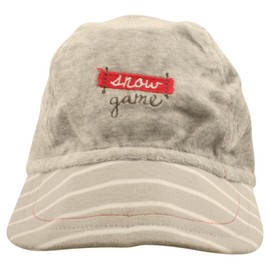 Ex-Store Baby Boys Velour Lined Cap Style Hats Grey Stripe Snow Game 12-24 Months