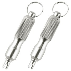 Lotsdonxia 2 Pcs Stainless Steel Valve Core Removal Tool Keychain Durable and Rust-Resistant Tyre Valve Remover Essential for Car and Bicycle Maintenance Compact and Convenient
