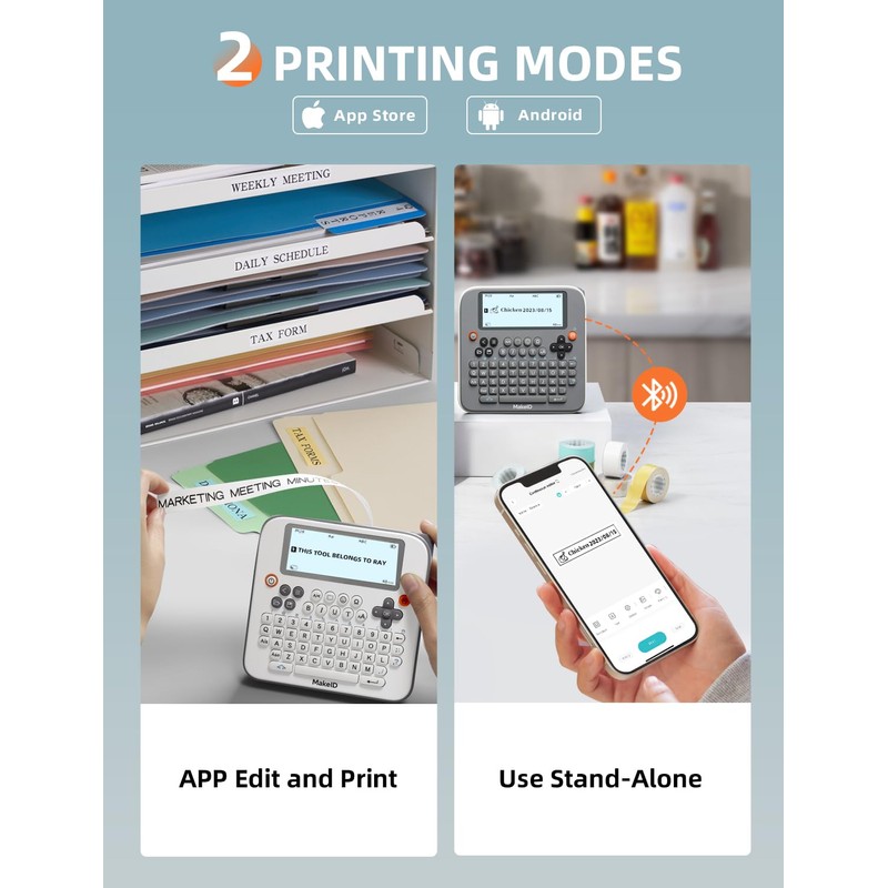 Makeid E1 Label Maker - Bluetooth Rechargeable Label Maker Machine