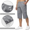 KEFITEVD 3/4 Length Mens Shorts Baggy Cargo Work Shorts Elastic