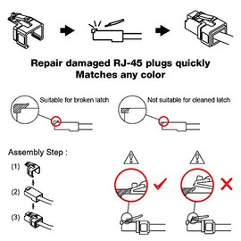 Construct Pro RJ-45 Fácil Plug para reparación de Cat5e y CAT6 (transparente | Bolsa de 50)