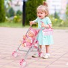 deAO Baby Doll Stroller Crib Bed Nursery Role Play Set