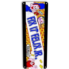 Fix It Felix Jr Classic Arcade Marquee Game Room Wall Decor Large Metal Tin Sign