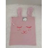 Unbranded Spring/Easter Pink Cloth Gift Bag W/Bunny Face & Gingham