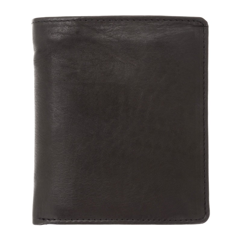 OLD RIVER Basic Leather Wallet Black (Black Vertical 006), Black