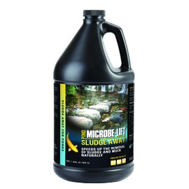 MICROBE-LIFT MLXSAG4 Sludge-Away Pond and Outdoor Water Garden Sludge Remover, OK for Live Koi Fish, Plant Life, and Decor, 1 Gallon