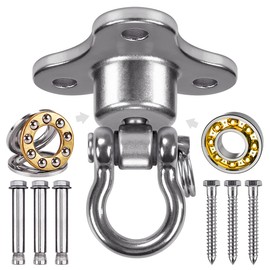 BeneLabel Swing Ceiling Hook Bearing, 360 Rotating Hammock Attachment Heavy Duty Hanging Chair Suspension Punch Bag Ceiling Mount Eyelet Hook Screw for Wooden Beams/Concrete Ceilings, Up to 408 kg / Triangle