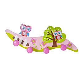 Pink Owl Coat Hooks Wall Hooks for Girls Owl Themed Nursery or Bedroom