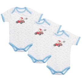 Brandsseller Boys' Baby Bodysuit Set, 100% Cotton, Short-Sleeved, White