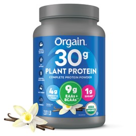 Orgain Organic Sport Vegan Protein Powder, Vanilla - 30g Plant Based Protein, For Preworkout or Muscle Recovery, With Turmeric, Ginger, Beets & Chia S